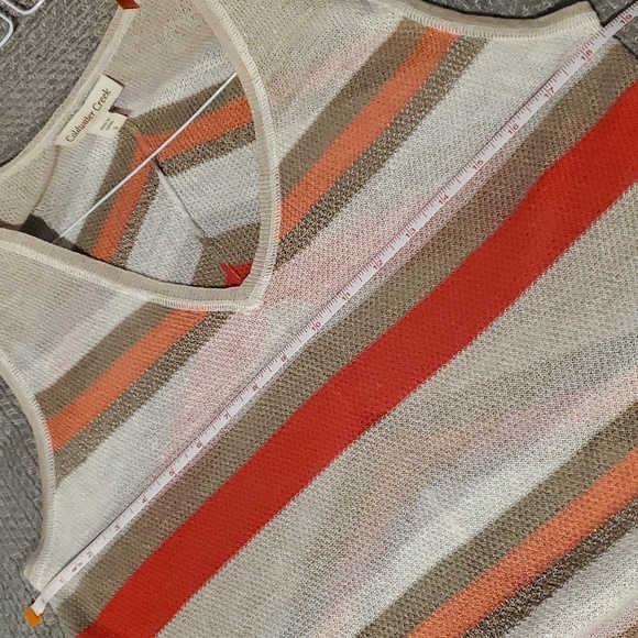 *2/$10* Coldwater Creek Sleeveless V Neck Striped Lightweight Sweater Tunic - Picture 6 of 7